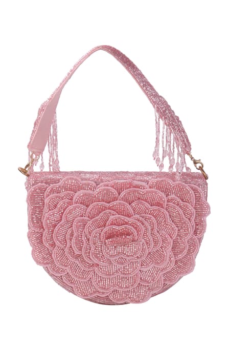 Nazaakat By Samara Singh Floral Bead Embroidered Flap Bag 