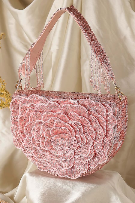 Nazaakat By Samara Singh Floral Bead Embroidered Flap Bag 