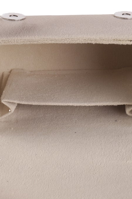 Nazaakat By Samara Singh_Off White Beads, Crystals, Embellished Flap Bag With Detachable Handle _at_Aza_Fashions