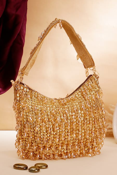 Nazaakat By Samara Singh Sequins & Beads Embellished Clutch