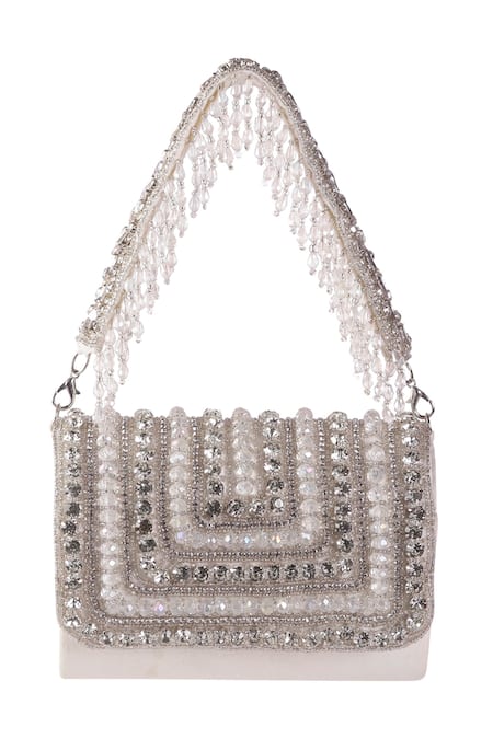 Nazaakat By Samara Singh Beaded & Crystal Embellished Flap Bag 
