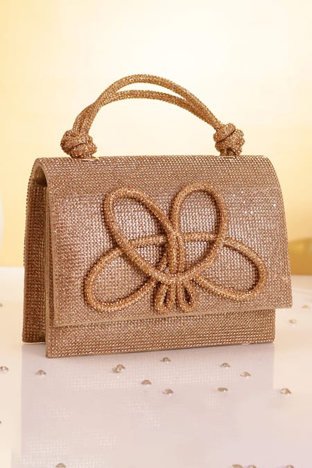 Nazaakat By Samara Singh Embellished Flap Bag with Detachable Handle 