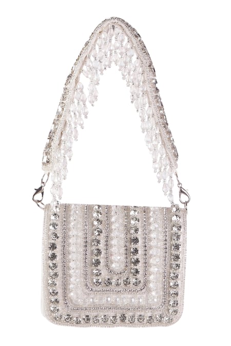 Nazaakat By Samara Singh Embellished Flap Bag with Detachable Handle 
