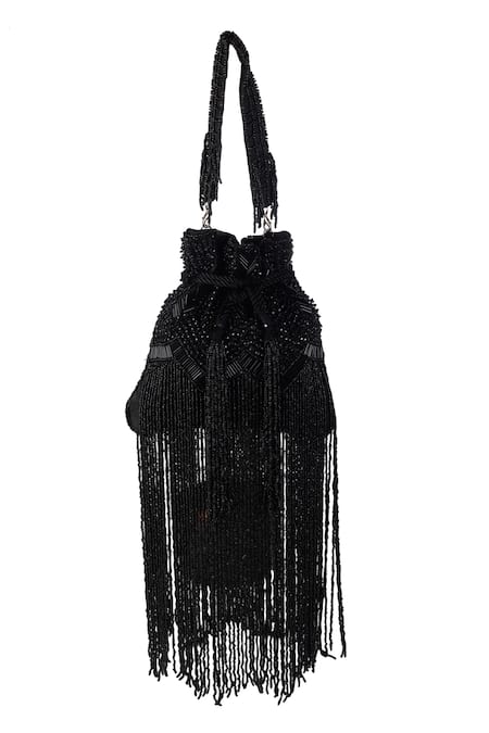 Nazaakat By Samara Singh Beaded Fringe Potli Bag with Detachable Handle 