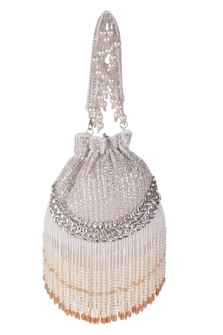 Nazaakat By Samara Singh Sequins & Pearl Embellished Potli Bag 