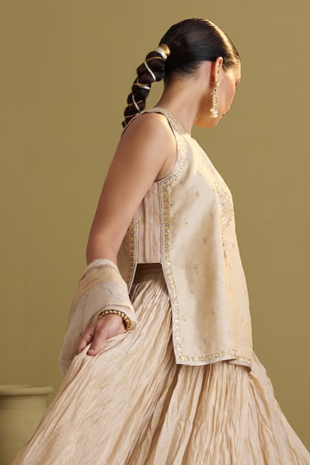 Vaaya Silk Tissue Gota Patti & Zardozi Handwork Tunic 