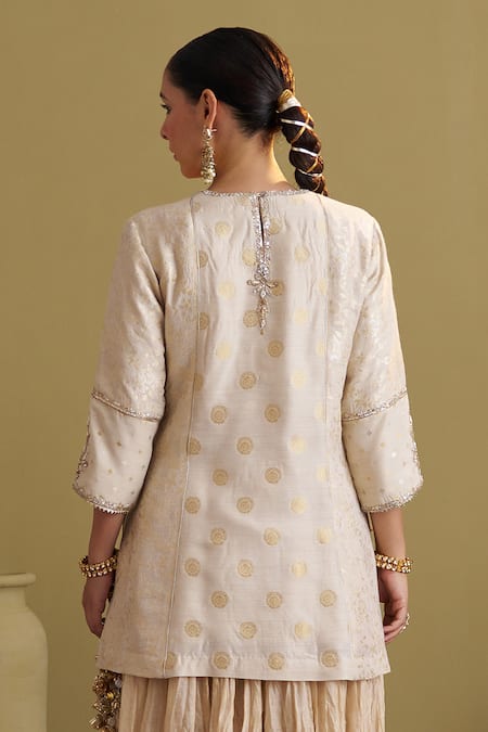 Vaaya Banarasi Muga Silk Gota Patti Zardozi Tunic 