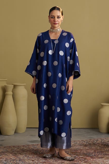 Vaaya Brocade Polka Dot Kurta & Pant Set 
