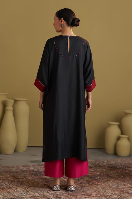 Vaaya Handwoven Ikat & Kacha Tanka Kurta & Pant Set 