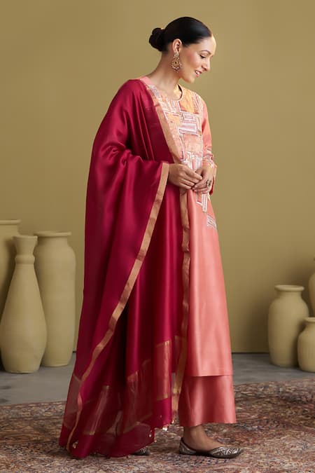 Vaaya Geometric Gota & Sequin Kurta Pant Set 