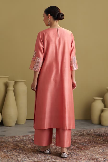 Vaaya Geometric Gota & Sequin Kurta Pant Set 