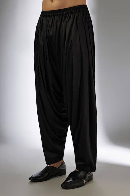 SALIL BHATIA_Blue Chanderi Silk, Modal, Satin Zari, Sequins Mahal Embellished Kurta Set _Online_at_Aza_Fashions