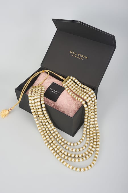 SALIL BHATIA Semi-Precious Stone & Shell Pearl Layered Mala 