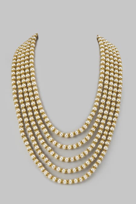 SALIL BHATIA Semi-Precious Stone & Shell Pearl Layered Mala 