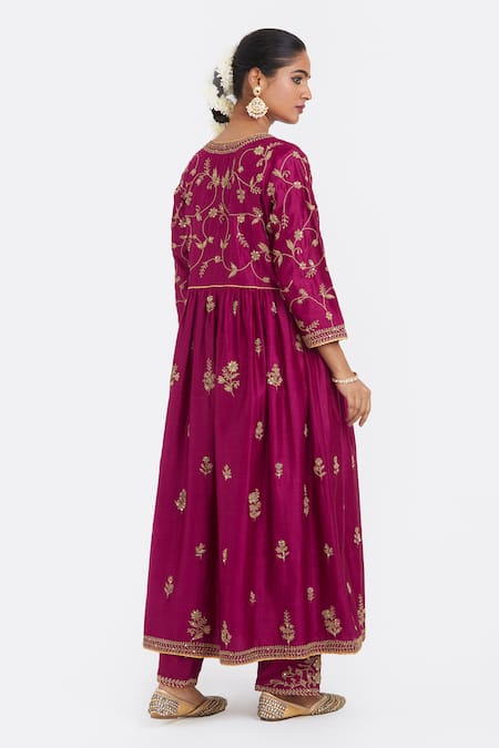 Kora Dori Embroidered Kurta, Pant & Dupatta Set 