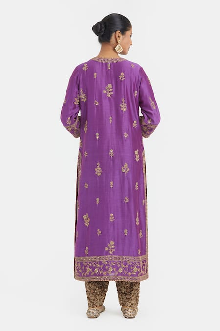 Kora Chanderi Dori Embroidered Kurta Salwar & Dupatta 