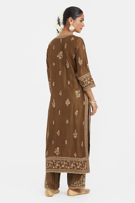 Kora Dori Embroidered Silk Chanderi Kurta 