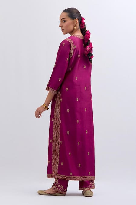 Kora Chanderi Dori Embroidered Kurta 