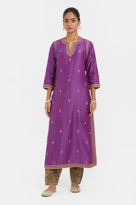 Kora Dori Embroidered Kurta & Salwar Set 