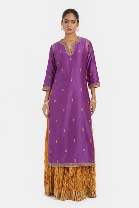 Kora Chanderi Dori Embroidered Kurta 