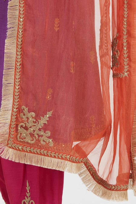Kora Purple , Chanderi, Organza Embroidery, Dori Kurta Salwar And Dupatta at Aza Fashions Kora_Purple , Chanderi, Organza Embroidery, Dori Kurta Salwar And Dupatta _at_Aza_Fashions