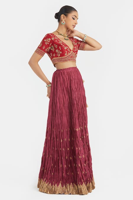 Kora Chanderi Dori Embroidered Blouse & Lehenga 