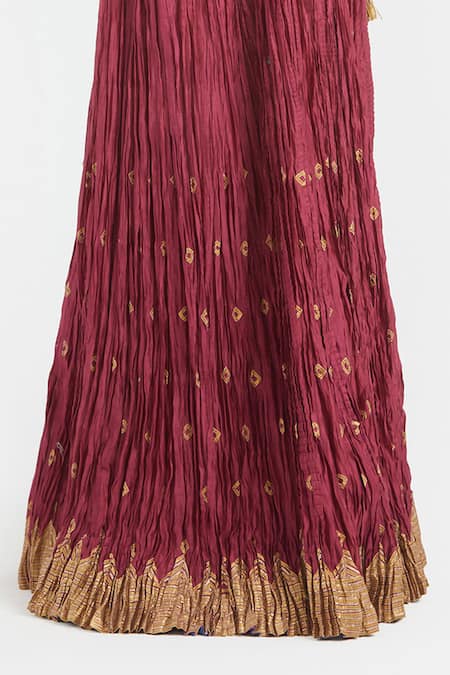 Shop Kora Red Chanderi , Organza Embroidery, Dori Choli Lehenga With Dupatta Online at Aza Fashions Shop_Kora_Red Chanderi , Organza Embroidery, Dori Choli Lehenga With Dupatta _Online_at_Aza_Fashions