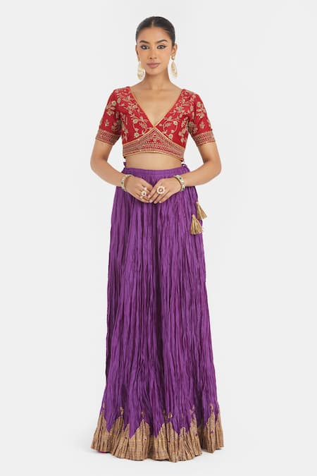 Kora Dori Embroidered Choli Lehenga Set With Dupatta 