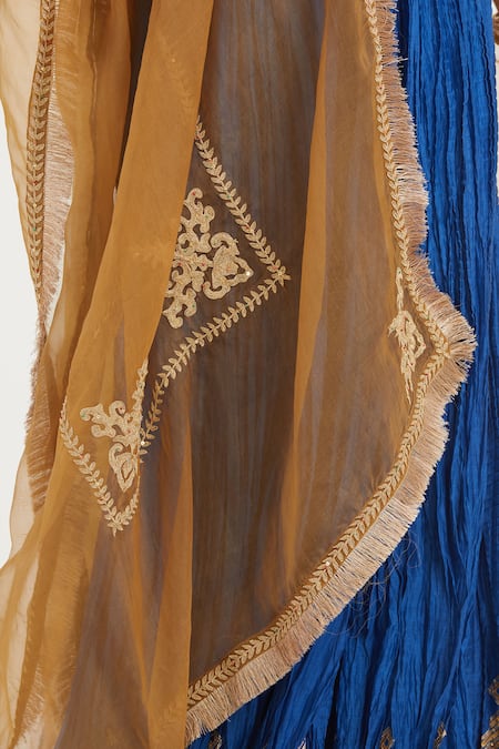 Buy Kora Blue , , Embroidery, Beads, Dori Choli And Kali Lehenga Buy_Kora_Blue , , Embroidery, Beads, Dori Choli And Kali Lehenga