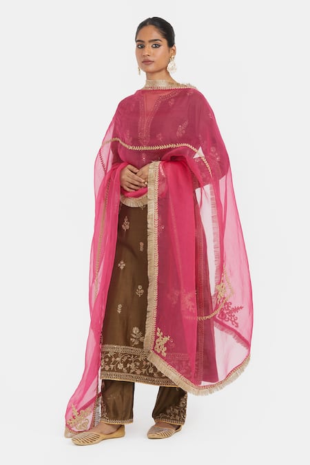Kora Dori Embroidered Silk Organza Dupatta 
