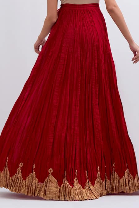 Kora Chanderi Gota Embroidered Kali Lehenga 