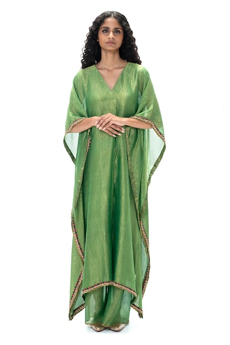 Mimamsaa Malati Handwoven Crushed Kaftan Set 