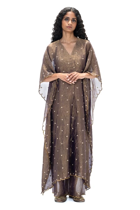 Mimamsaa Preetha Crushed Tissue Handwoven Kaftan Set 