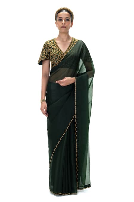Mimamsaa Chiara Organza Silk Saree With Unstitched Blouse 