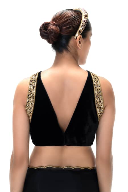 Mimamsaa Nisaba Velvet Silk Handwoven & Embroidered Blouse 