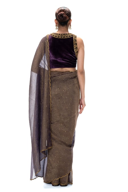 Mimamsaa Ziva Crushed Tissue Handwoven Saree With Unstitched Blouse 