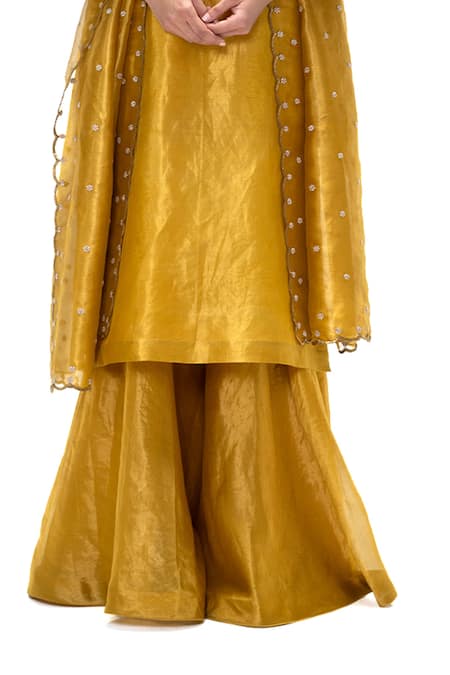 Buy Mimamsaa Mustard Tissue, Silk Embroidery, Zari, Sequins Sevanti Handwoven And Kurta Set Online at Aza Fashions Buy_Mimamsaa_Mustard Tissue, Silk Embroidery, Zari, Sequins Sevanti Handwoven And Kurta Set _Online_at_Aza_Fashions