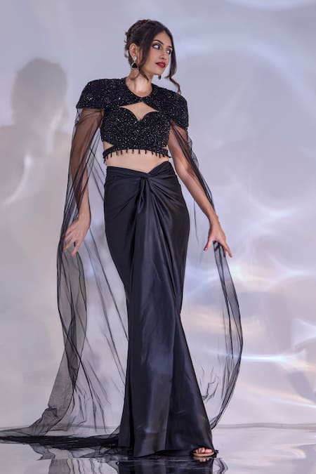 Rashika Sharma Jeevon Hand Embellished Cape & Draped Skirt Set 