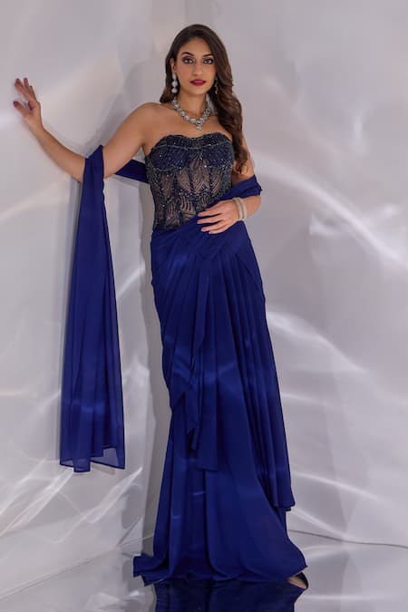 Rashika Sharma Dori Pre-Draped Saree With Embellished Corset 