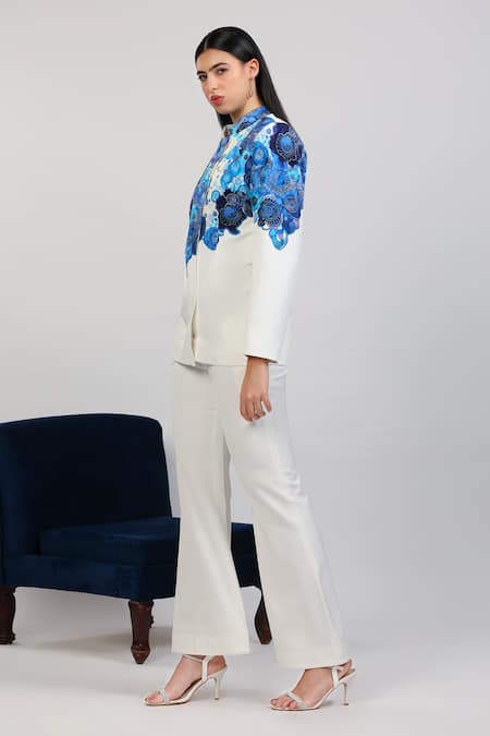 Shop_Zosia_Ivory Crepe Applique Azura Printed Blazer With Pant _Online_at_Aza_Fashions