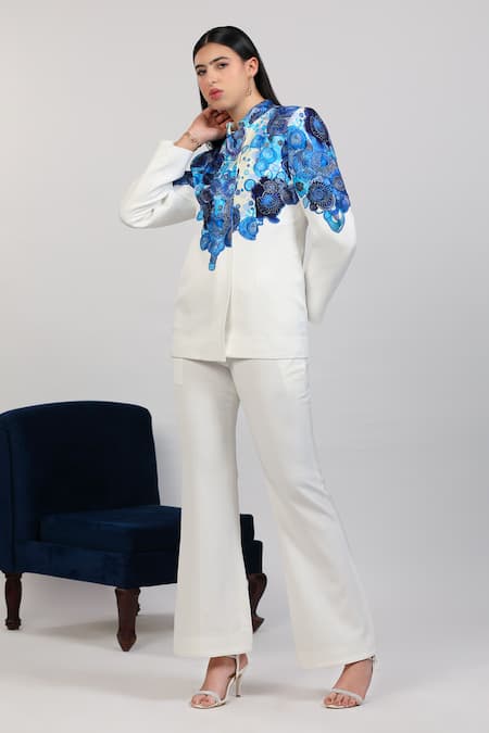 Zosia Azura Printed Blazer With Pant 