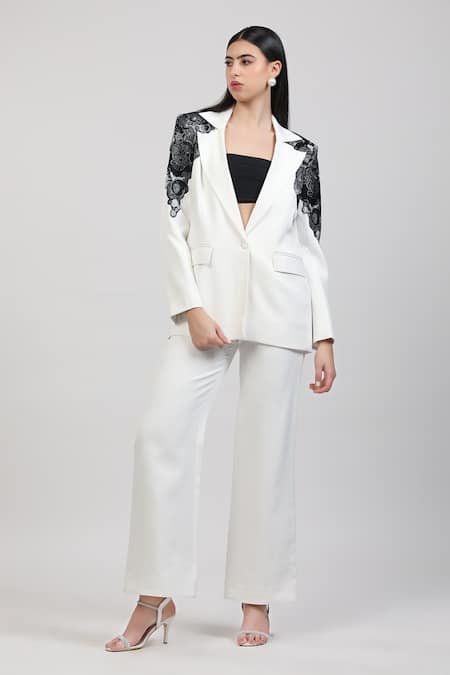 Zosia Niorelle Applique Work Blazer With Pant 
