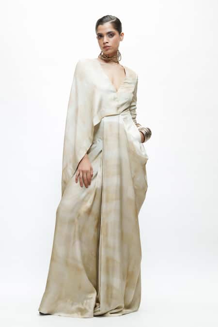 AK-OK Abstract Print Draped Dress 