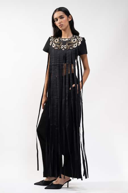 AK-OK Embroidered Crop Top & Pleated Trouser Set