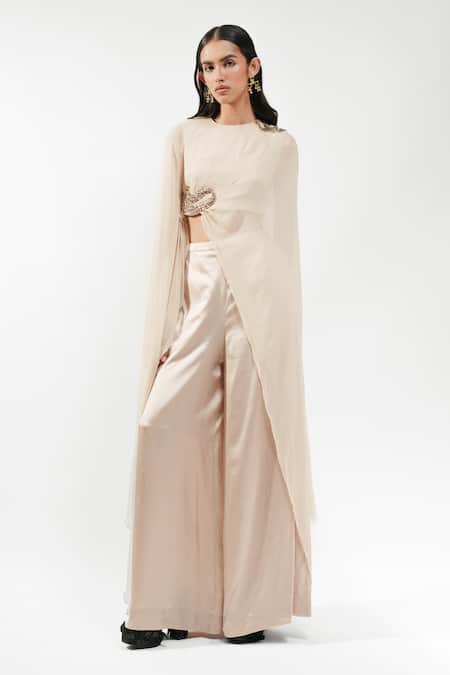 AK-OK Embellished Cape & Trouser Set