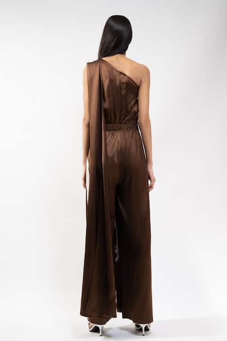 AK-OK One Shoulder Draped Jumpsuit  