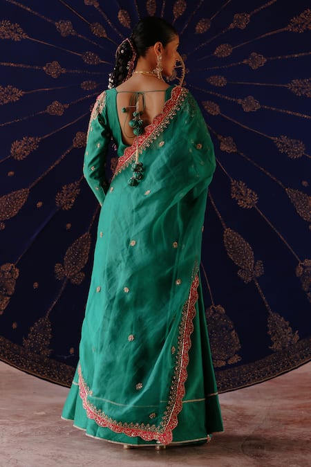 Jigar Mali Chanderi Embroidered Anarkali Set 