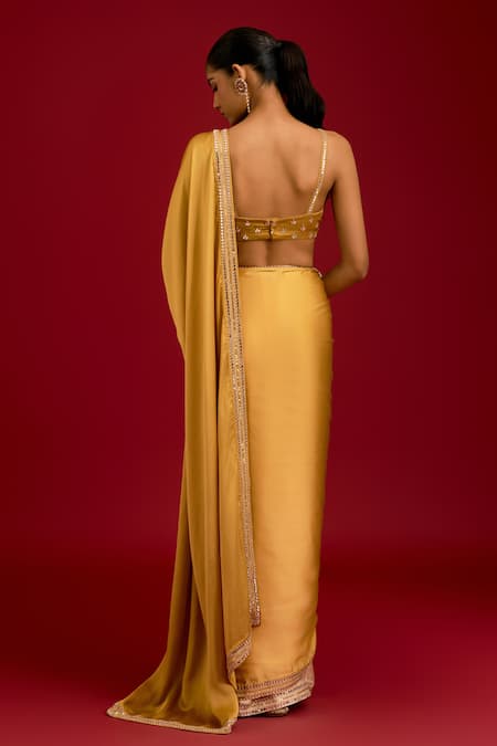 Devnaagri Ombre Embroidered Saree With Blouse 