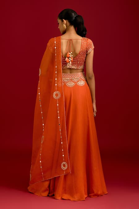Devnaagri Mirror Work Lehenga Set 