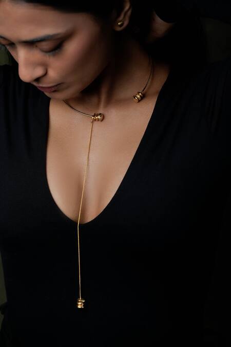 Shop_DE'Anma_Gold Plated Luna Abstract Charm Necklace 